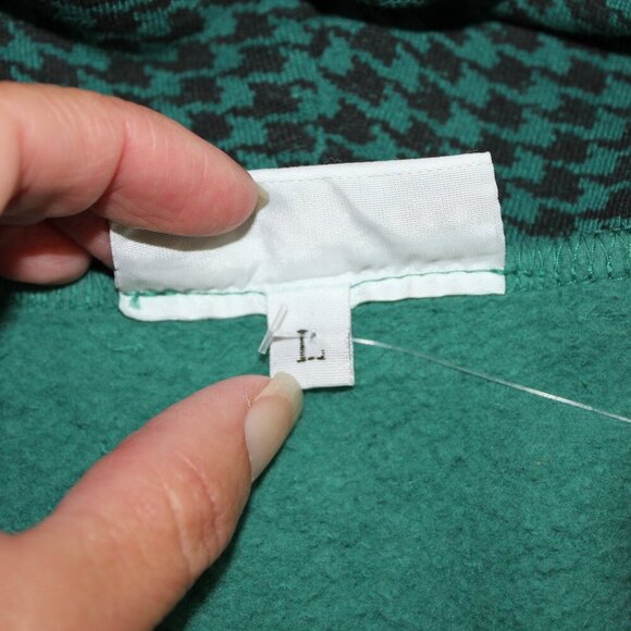 Bryn Walker Womens Pike Poncho Bamboo Cotton Fleece Green Black Size Large NWT - Picture 5 of 10